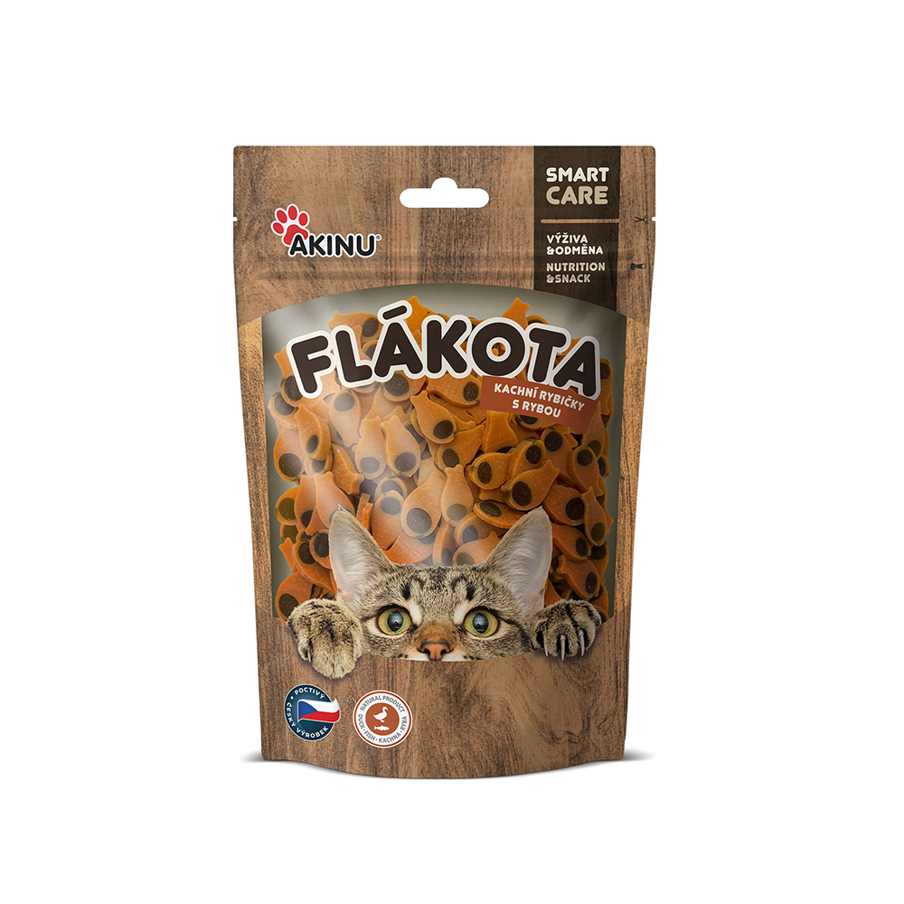 Akinu Flákota kachní rybičky s rybou pro kočky 70 g Obrázek