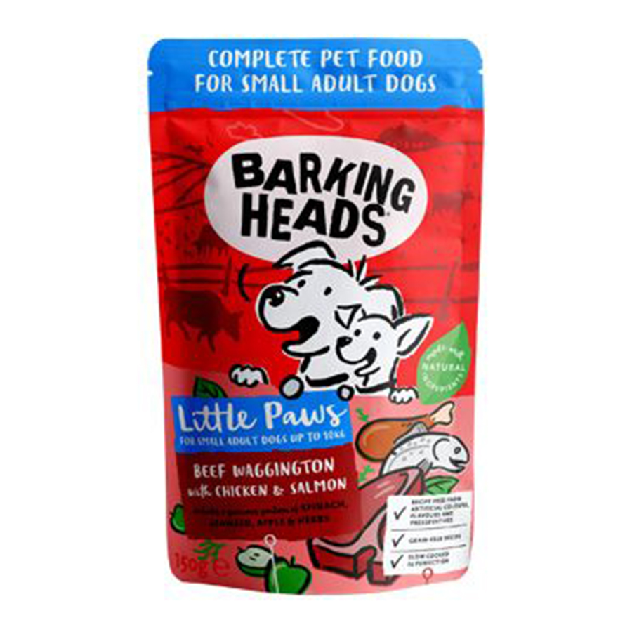 BARKING HEADS Litt.Paws Beef+Chick+Salm kapsička 150g Obrázek