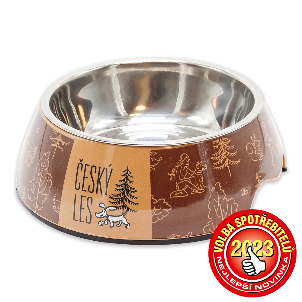 Akinu ČESKÝ LES melaminová miska s nerez vložkou L 1200ml Barva: Červená Obrázek