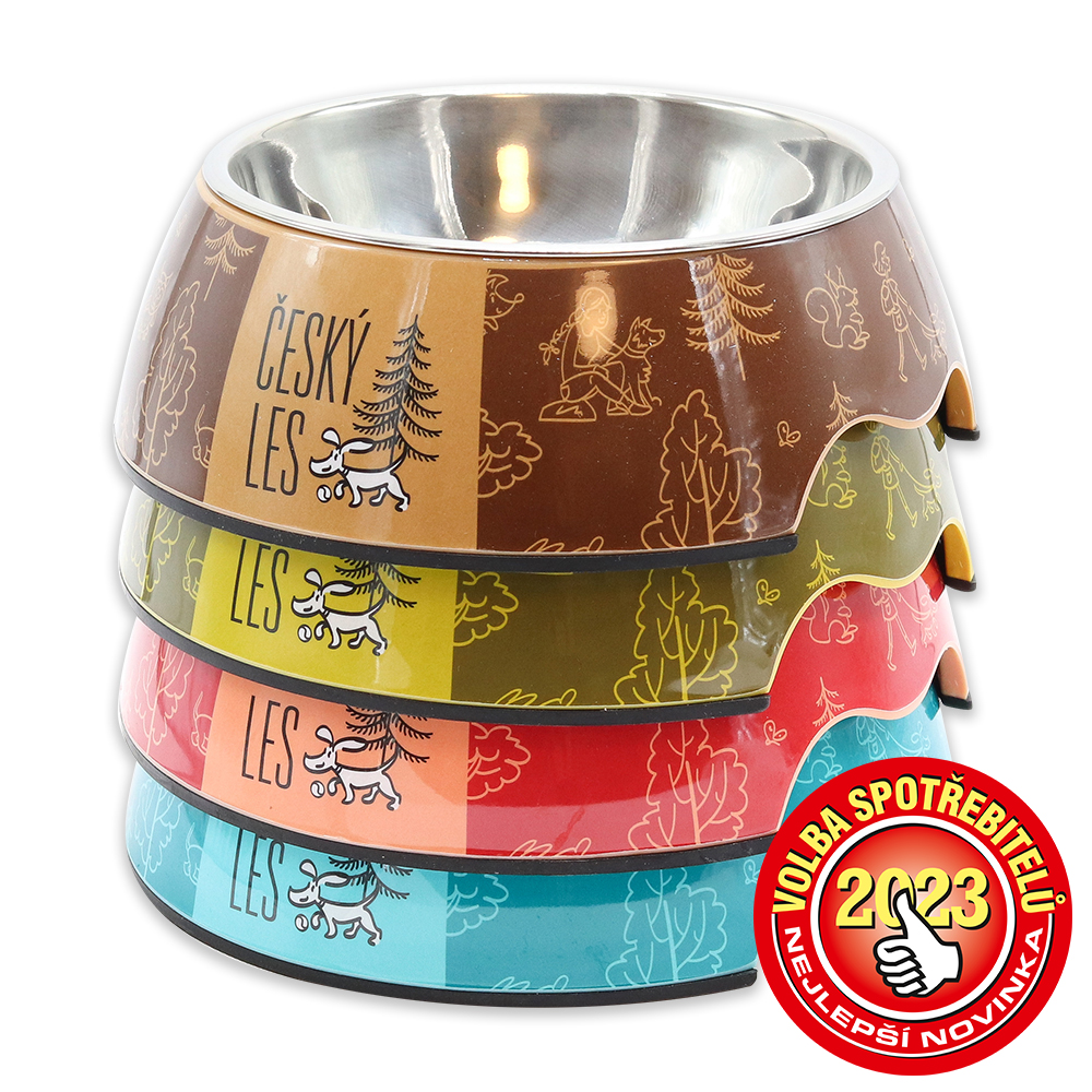 Akinu ČESKÝ LES melaminová miska s nerez vložkou L 1200ml Barva: Červená Obrázek