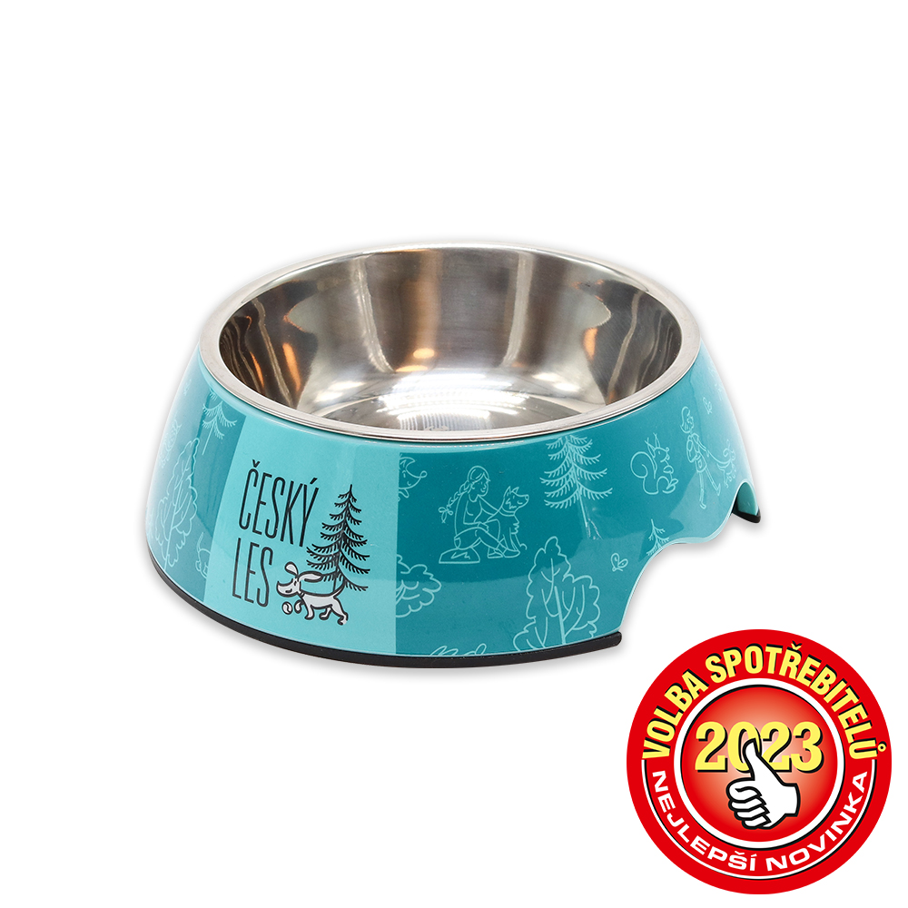 Akinu ČESKÝ LES melaminová miska s nerez vložkou M 800ml Barva: Modrá Obrázek