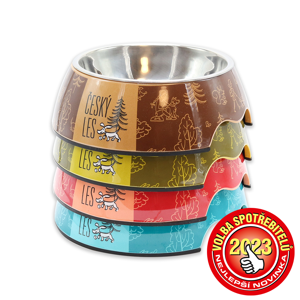 Akinu ČESKÝ LES melaminová miska s nerez vložkou M 800ml Barva: Modrá Obrázek