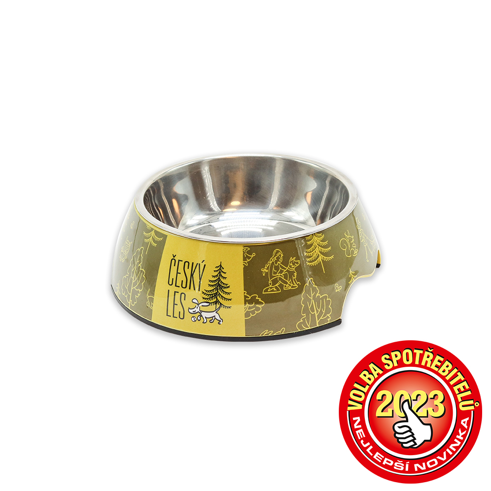 Akinu ČESKÝ LES melaminová miska s nerez vložkou S 400ml Barva: Červená Obrázek