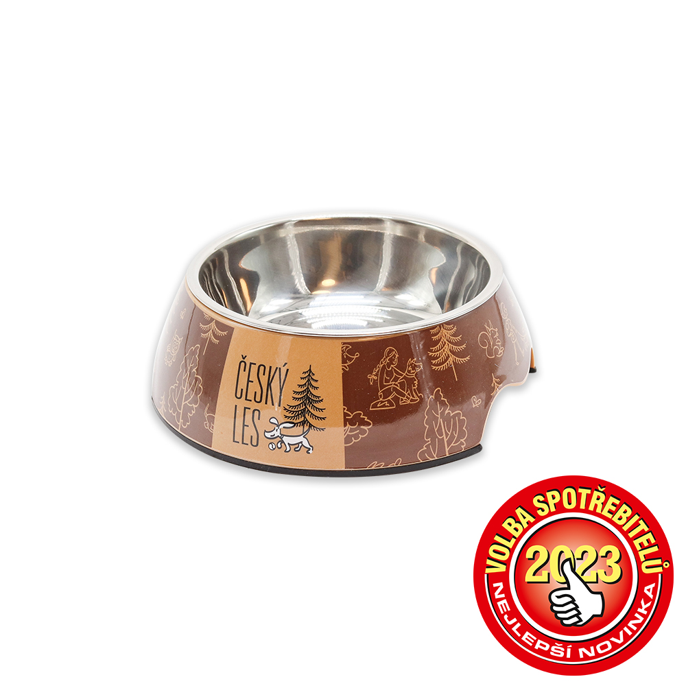 Akinu ČESKÝ LES melaminová miska s nerez vložkou S 400ml Barva: Červená Obrázek