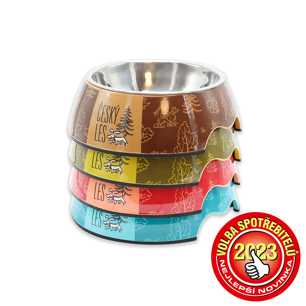 Akinu ČESKÝ LES melaminová miska s nerez vložkou S 400ml Barva: Červená Obrázek