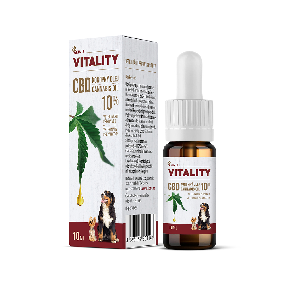Akinu VITALITY CBD konopný olej pro psy 10%, 10 ml Obrázek
