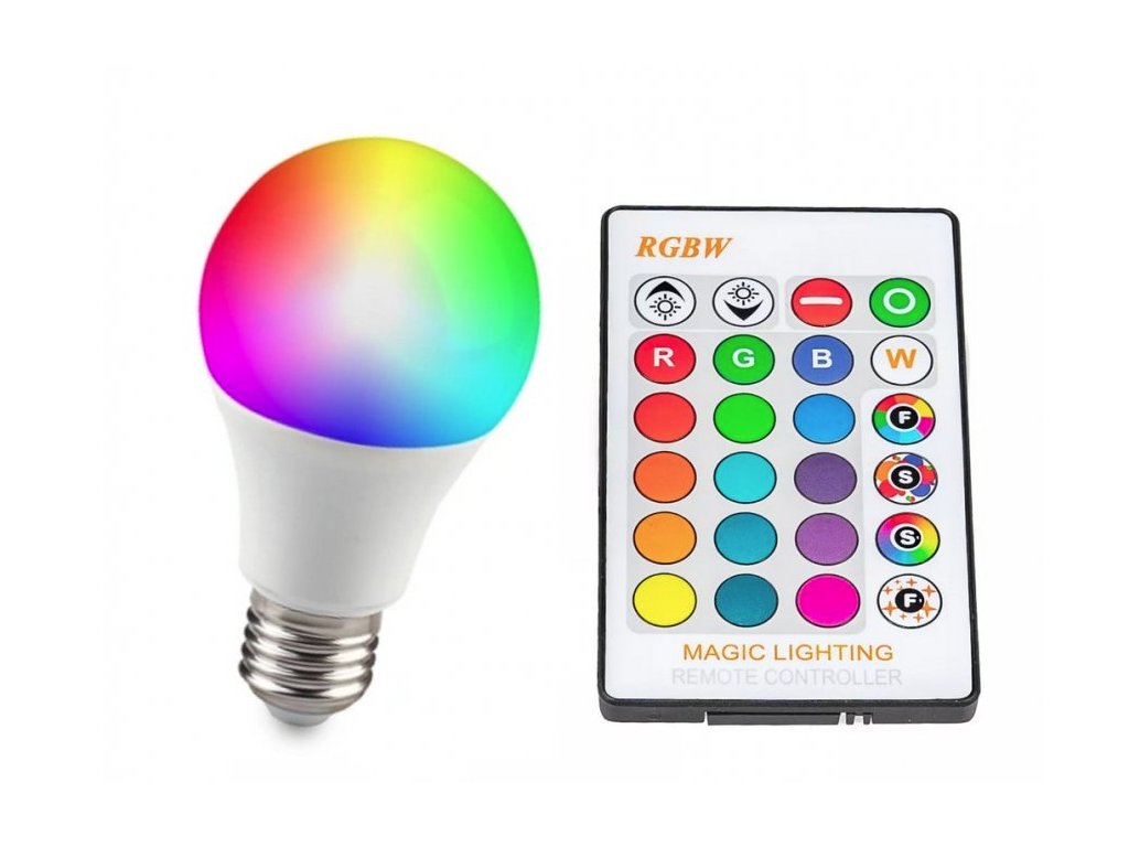 LED RGB stmívatelná žárovka 2v1 - 3W