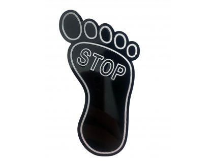 3D Chromová Samolepka - Noha STOP (černá)