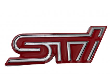 3D Chromová Samolepka - STI Subaru (červená)