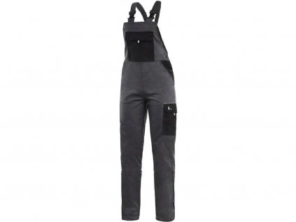 Dámské kalhoty s laclem CXS PHOENIX HEKATE, šedo-černé