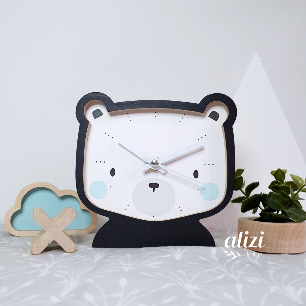 Dřevěné hodiny medvídek ALIZI design