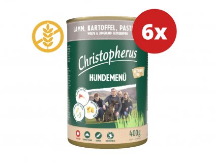 Christopherus Hundemenu Junior dog s jahňacím, zemiakmi a paštrnákom 6x 400g