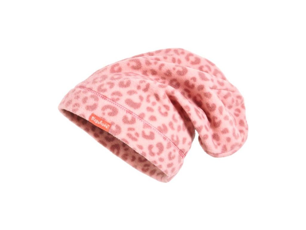 Fleecová čiapka ružová leopard