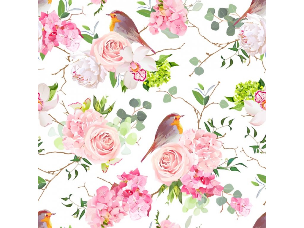  Birds and roses