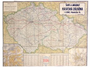 Mapa Čech a země Moravskoslezské