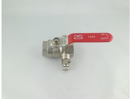 Guľový ventil s odvodnením  FF 1/2" PN25 - páka