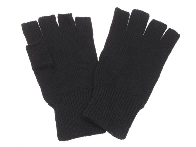 Pletené rukavice černé barva bez prstů
