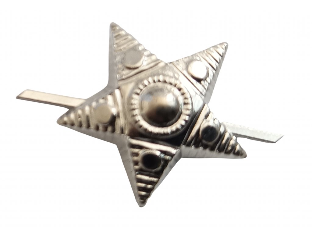 Odznak AČR pěticípá hvězda stříbřitá velká 19mm
