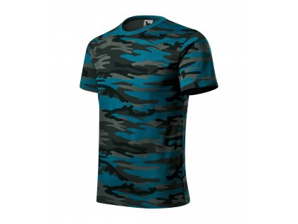 Triko (tričko) s krátkým rukávem camouflage petrol Malfini