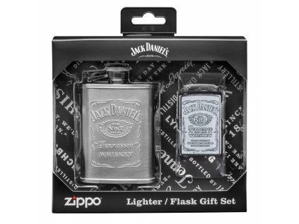 Sada placatka Jack Daniel's® & zapalovač Zippo® Satin Chrome
