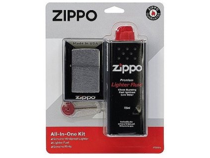 Zippo® sada All In One Kit 30035 zapalovač Brushed Chrome™