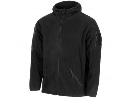 Bunda taktická s kapucí černá Fleece Jacket Tactical Black MFH® Adventure 03861A