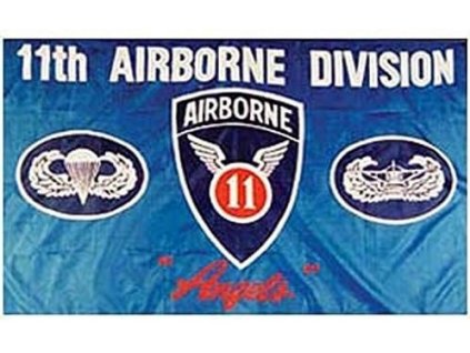 Vlajka 11. výsadková divize Arktičtí andělé (The 11th Airborne Division "Arctic Angels") US ARMY 90x150cm č.241