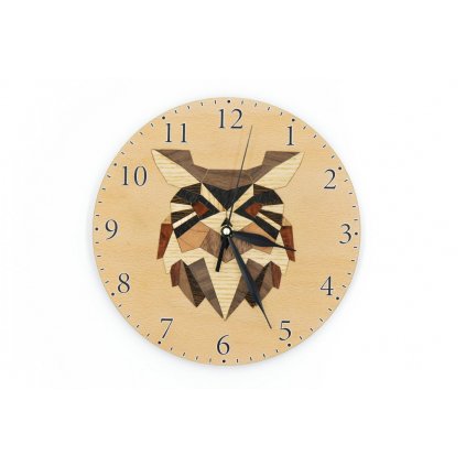 Dřevěné hodiny - sova