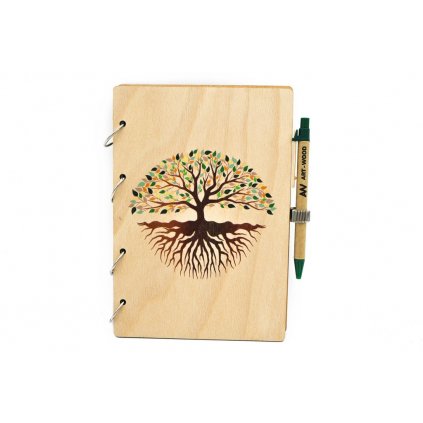 Dřevěný zápisník - strom života