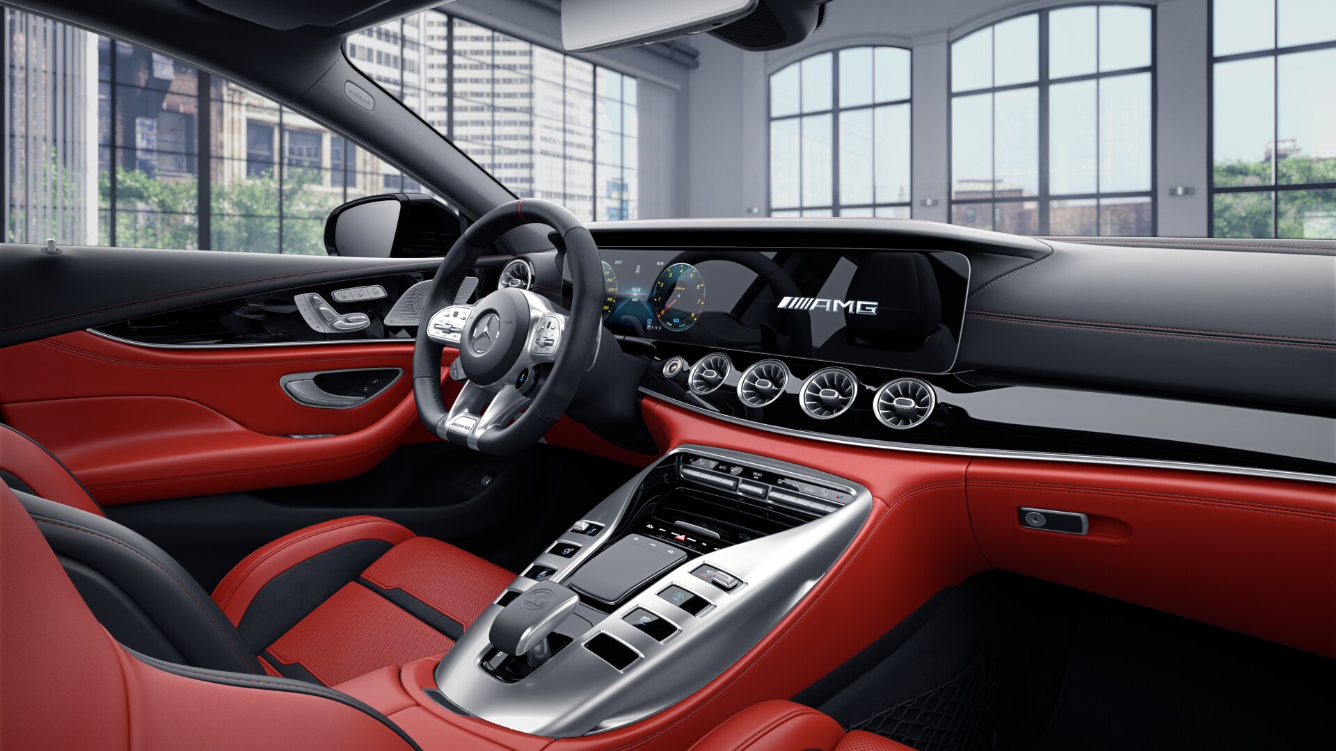 Mercedes AMG GT 43 -  nové sportovní luxusní prémiové 4 dveřové coupé - prodej aut - online autosalon Praha
