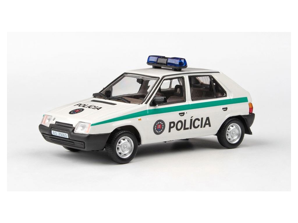 Škoda Favorit 136L 1988 Polícia SR 1:43 Abrex  Škoda Favorit 136L 1988 Polícia SR - kovový model auta