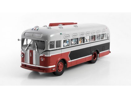 ZIS-155 autobus 1:43 - MODIMIO - Naše autobusy časopis s modelem #8 specialně  ZIS-155 speciální edice Kino "Mrňous" - kovový model autobusu