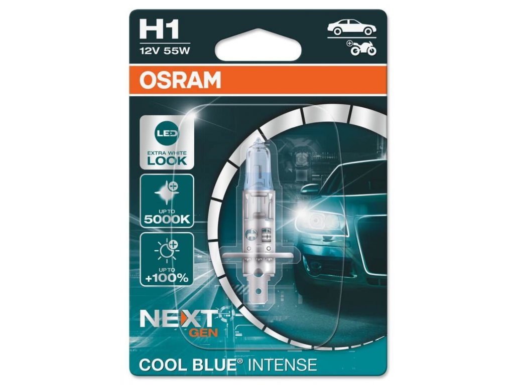 OSRAM COOL BLUE INTENSE (NEXT GEN) H1 P14,5s 12V 55W (Blister) (64150CBN-01B)