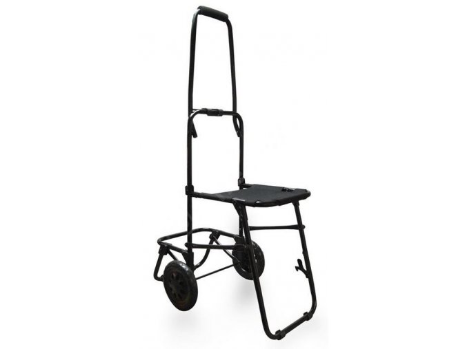 Skládací vozík se stoličkou Trolley pro batohy a brašny rozložený