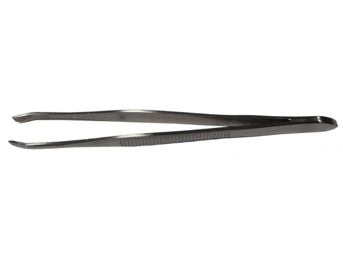 Pinzeta z chirurgické oceli s rovnými plochými čelistmi 9 cm
