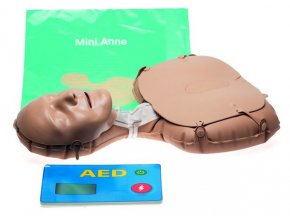 Resuscitační nafukovací model Laerdal Mini Anne dospělý, dítě s maketou defibrilátoru AED