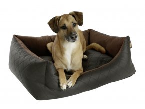 Kerbl pelíšek pro psy Giulia, hnědý, imitace kůže, 70 x 60 x 23 cm