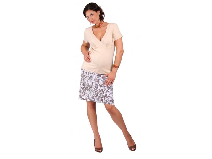Těhotenské tričko RIALTO RETIE béžové 0250 (Dámská velikost 46)