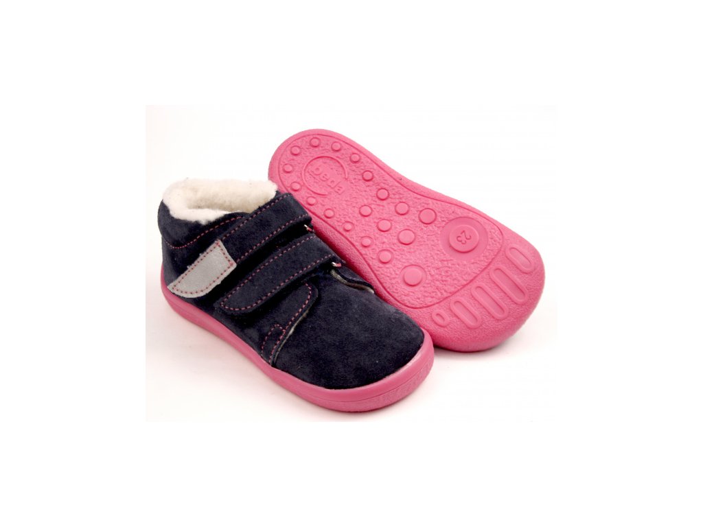 Beda zimní barefoot obuv Elisha s membránou a kožíškem na suchý zip 0001/WMK