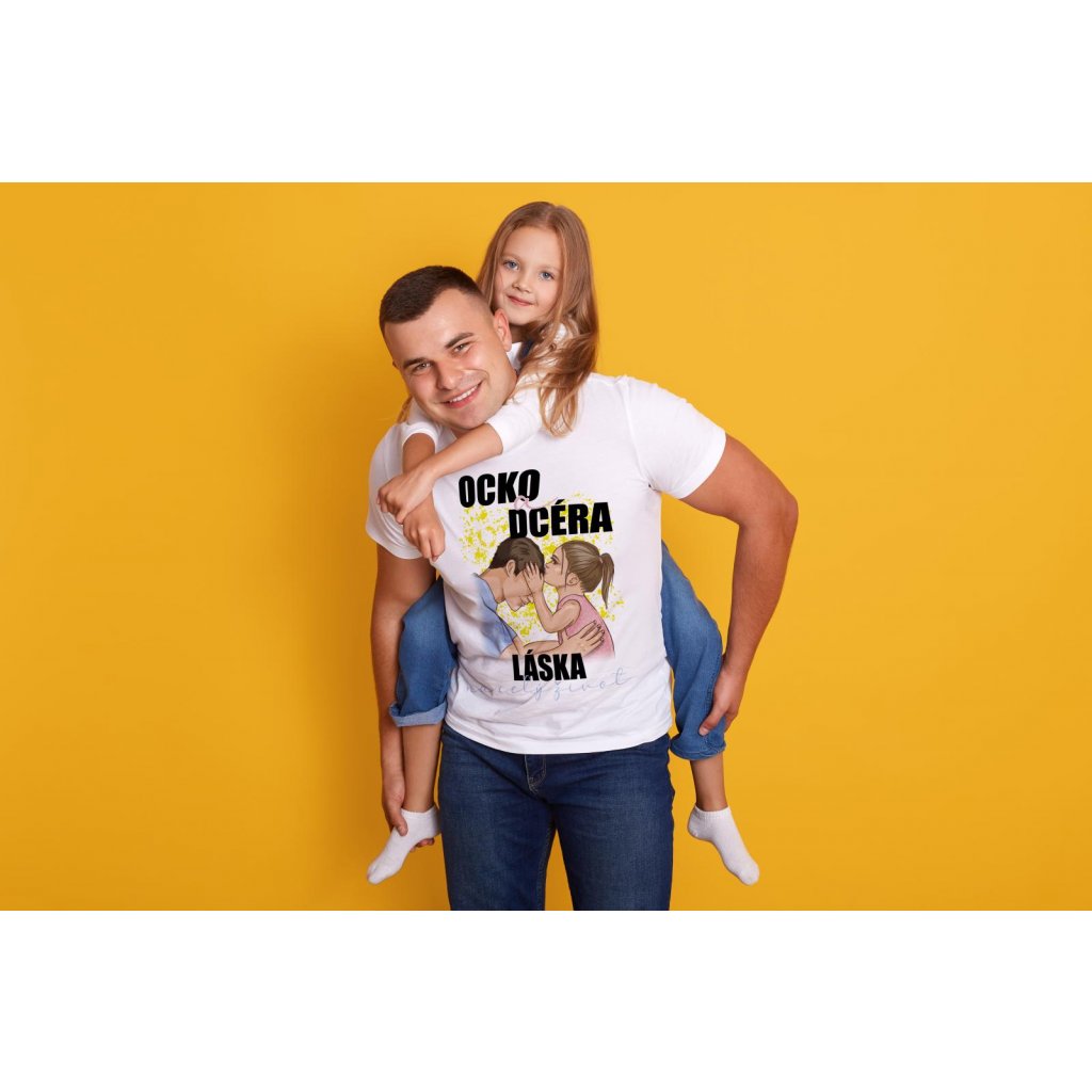 pánske tričko s potlačou   - ocko a dcéra