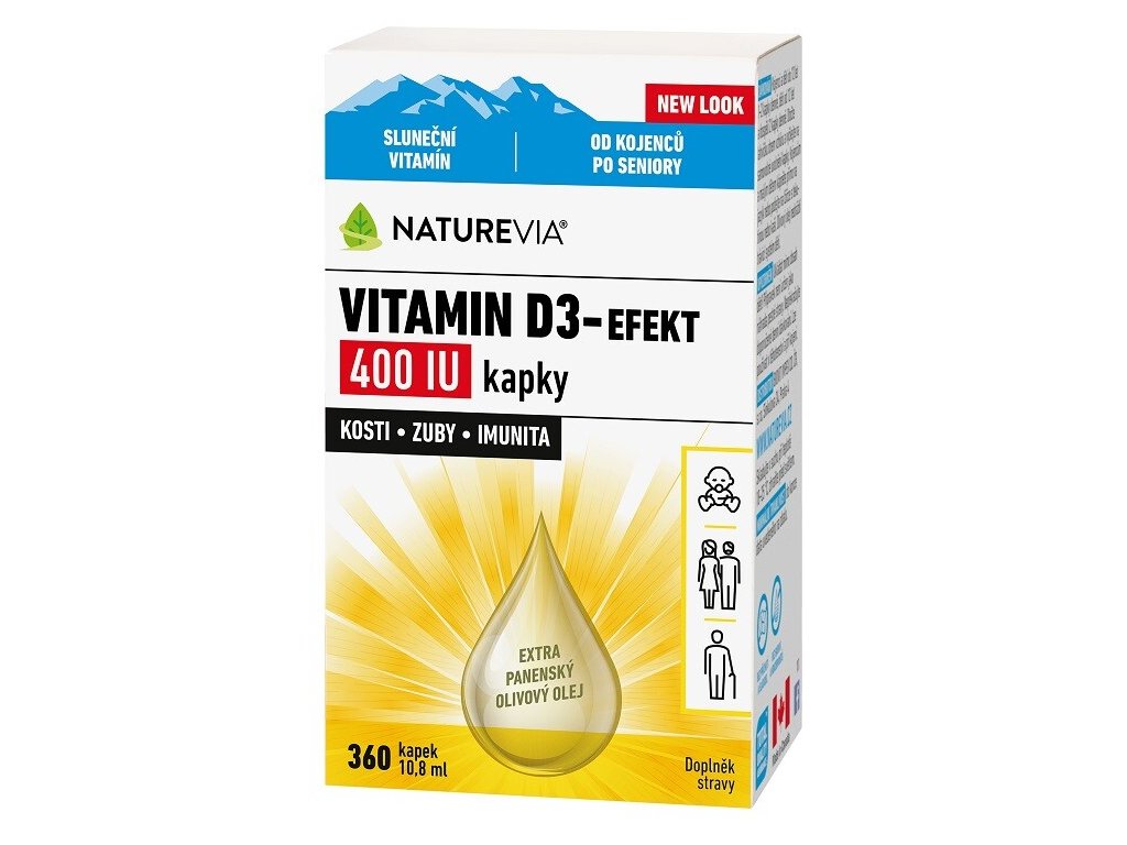 NatureVia Vitamin D3 efekt 400 IU kap.10.8ml