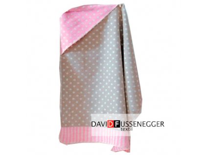 DF JUWEL bavlněná deka s kapucí 80x80 růžový puntík