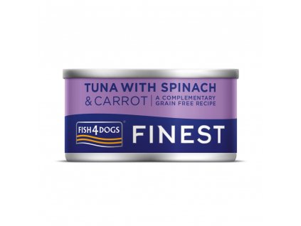 FISH4DOGS Konzerva pre psov Finest tuniak s mrkvou a špenátom 85g