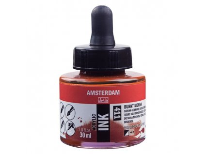 Akrylový inkoust Amsterdam - 411 Burnt Sienna