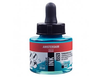 Akrylový inkoust Amsterdam - 522 Turquoise Blue
