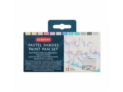 Sada akvarelových barev v pastelových odstínech Derwent Pastel Shades 12 ks