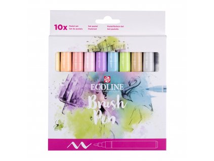 Sada Brush Pen Ecoline, pastelové odstíny 10 ks