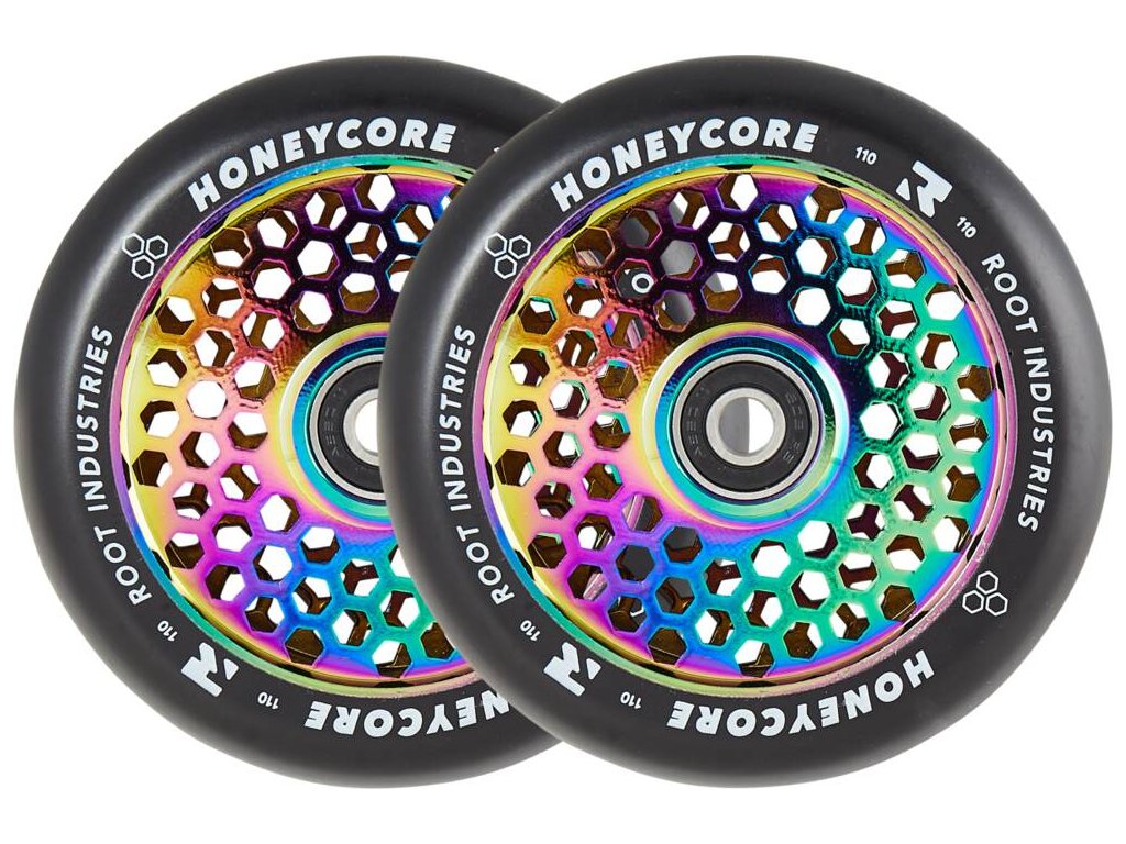 root honeycore black 110mm 2 pack pro scooter wheels ew