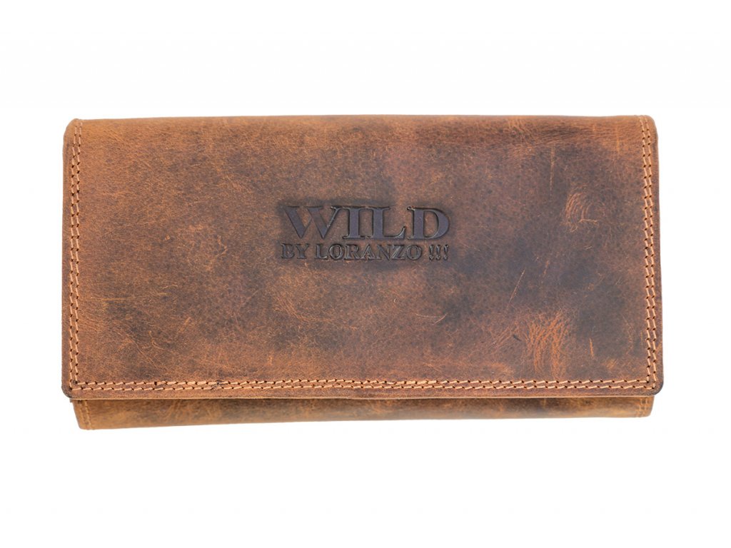 Kožená unisex veľká peňaženka WILD By Loranzo - hnedá