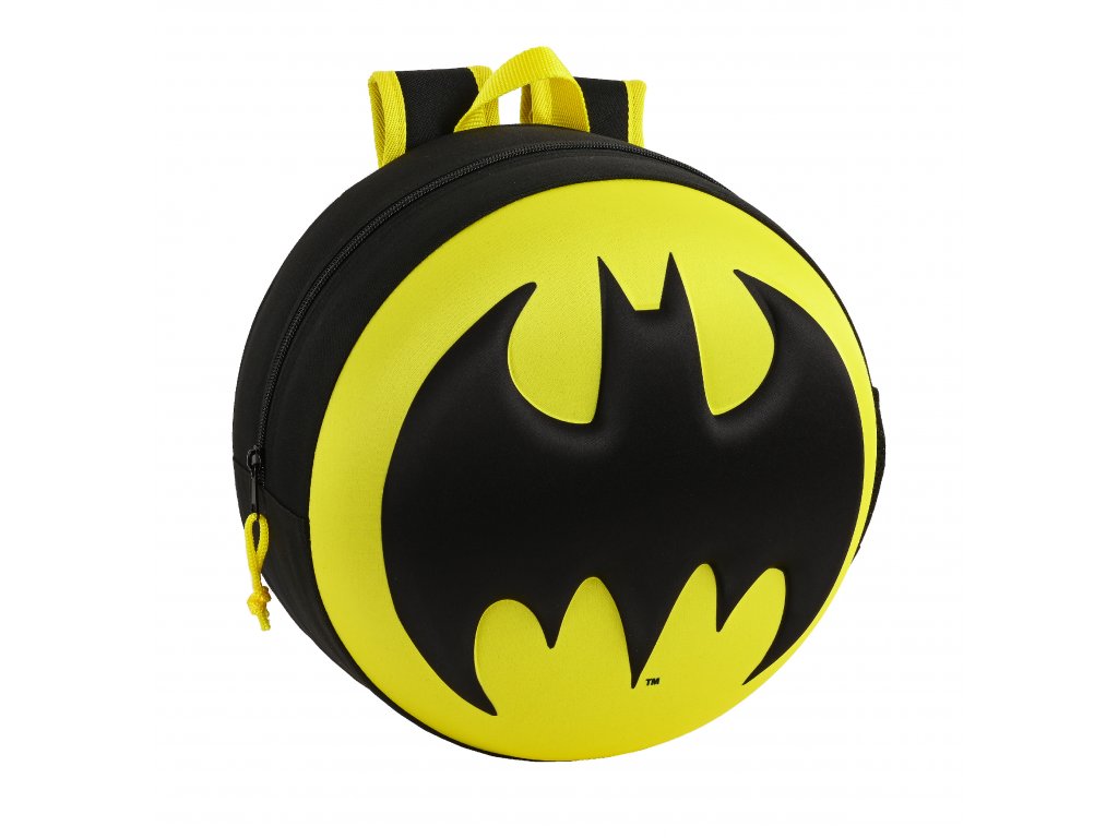 Safta Batman predškolský batôžtek okrúhly 3D  - žlto čierny - 31 cm